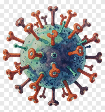 Colorful Virus Illustration PNG