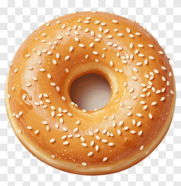Glazed Donut With Sesame Seeds PNG