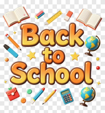 Back To School Theme With Books And School Supplies PNG