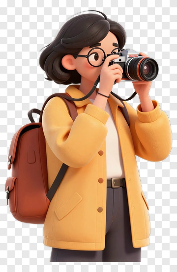 3D Photographer Holding A Camera PNG