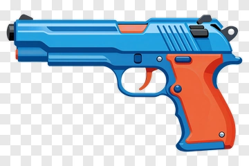 Blue And Orange Toy Gun PNG