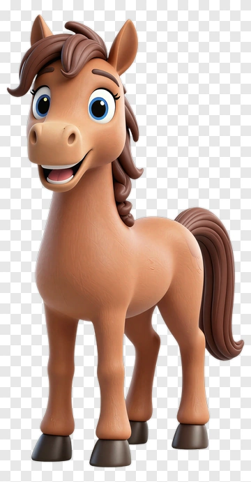 Cartoon Horse With A Happy Expression PNG