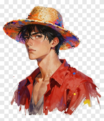 Stylish Young Man Wearing A Straw Hat PNG