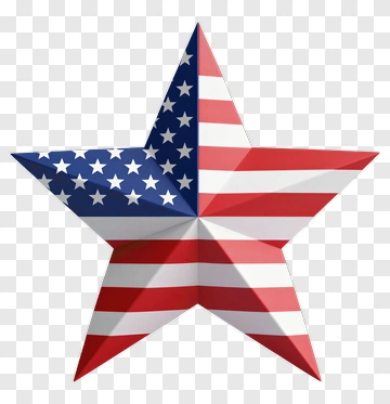 Patriotic Star With American Flag Design PNG