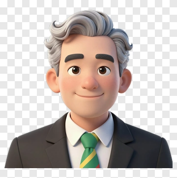 3D Businessman With Gray Hair PNG
