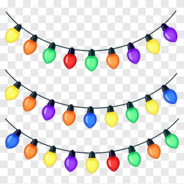 Colorful Christmas String Lights PNG