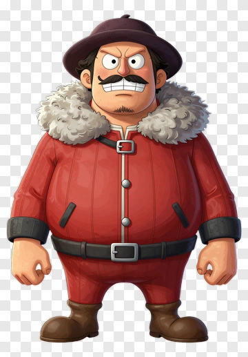 Cartoon Character In Red Winter Outfit PNG