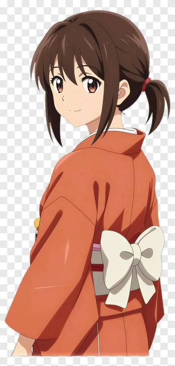 Girl In A Kimono With A Bow PNG