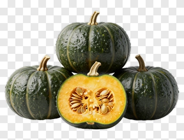 Whole And Halved Green Pumpkin PNG