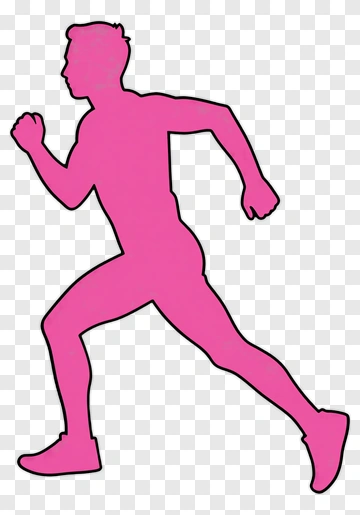 Pink Silhouette Of A Running Man PNG