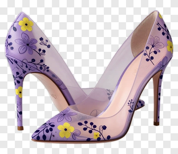 Floral Purple High Heels PNG