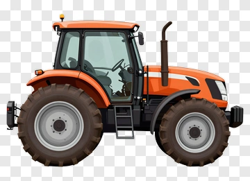 3D Orange Tractor PNG