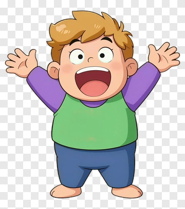 Cartoon Boy Smiling With Open Arms PNG