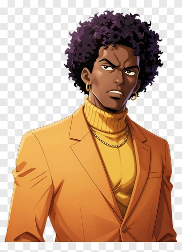 Stylish Man In Orange Suit PNG