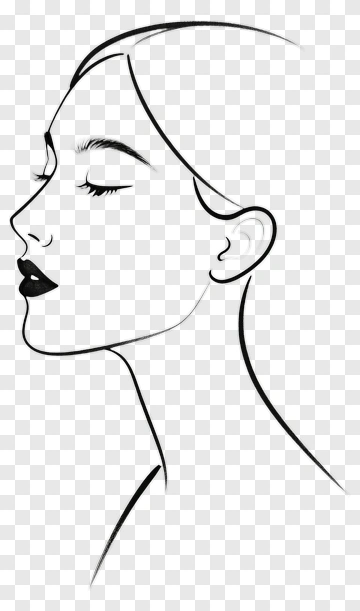 Minimalist Profile Portrait Of A Woman PNG