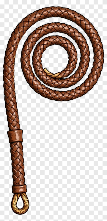 Braided Brown Rope Coiled In A Loop PNG