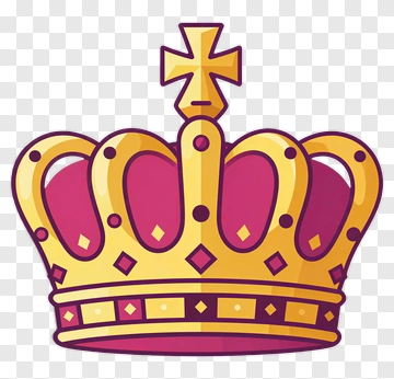 Cartoon Crown With Pink And Gold Design PNG