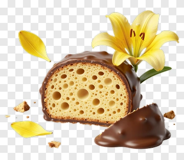 Chocolate Cake With Yellow Lily PNG