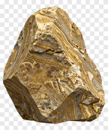 Natural Rock With Brown And Gold Striations PNG