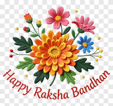 Colorful Floral Arrangement For Raksha Bandhan PNG