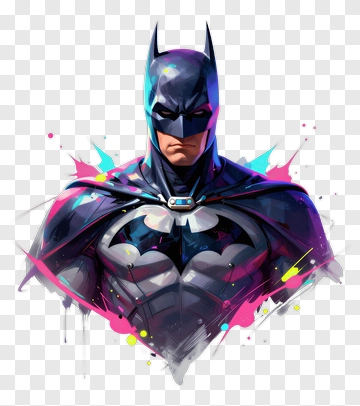 Comic Style Batman Portrait PNG
