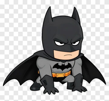 Cartoon Batman Crouching PNG