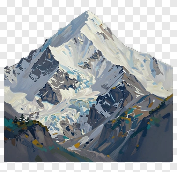 Mountain Landscape With Snow-Capped Peaks PNG