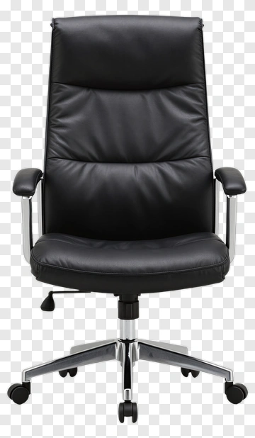 Black Office Chair With Chrome Base PNG