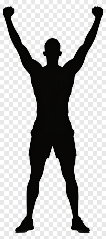 Celebrating Athlete Raising Arms In Victory PNG