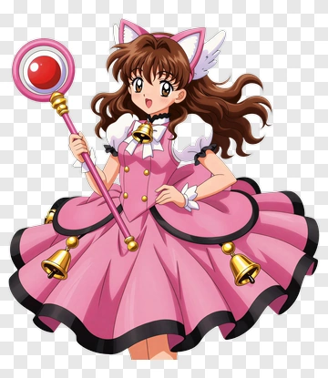 Cartoon Magical Girl Holding A Lollipop PNG