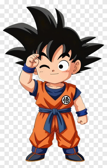 Cartoon Boy In Orange Martial Arts Uniform PNG