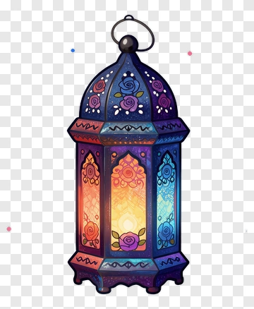 Colorful Lantern With Floral Patterns PNG