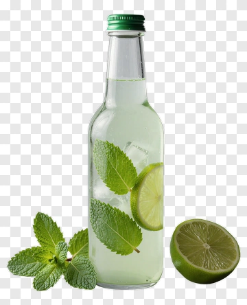 Mint Lime Beverage Bottle PNG