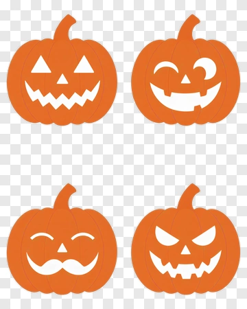 Halloween Pumpkin Faces Collection PNG