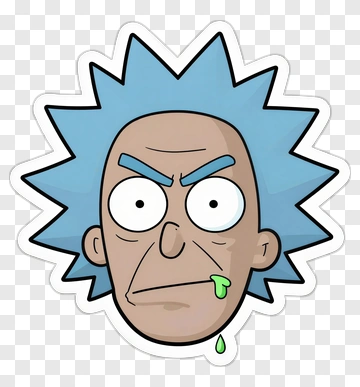 Cartoon Character With Spiky Blue Hair PNG