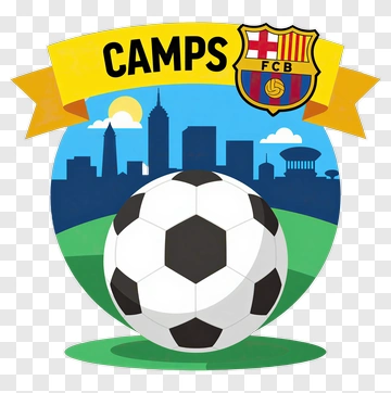 Soccer Camp Logo With Football And City Skyline PNG