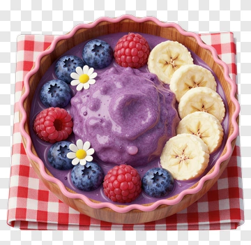 Colorful Smoothie Bowl With Berries And Bananas PNG