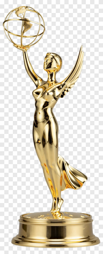 Golden Award Statue Holding A Globe PNG