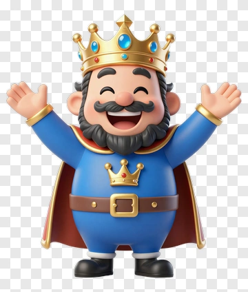 Cartoon King Smiling With Open Arms PNG