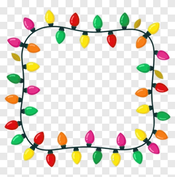 Colorful Christmas String Lights PNG