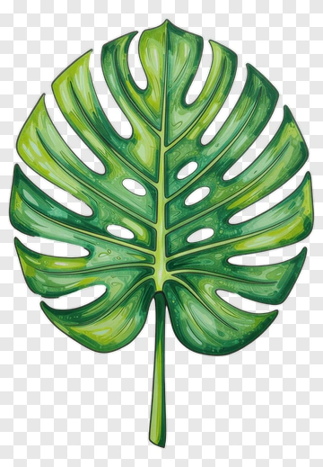 Green Monstera Leaf PNG
