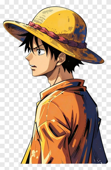 Anime Character Wearing A Straw Hat PNG