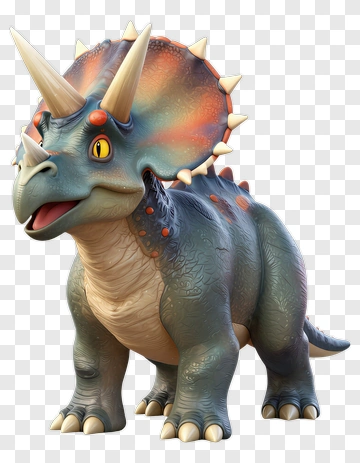 3D Triceratops Dinosaur PNG
