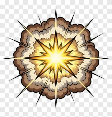 Explosion Graphic With Bright Center PNG