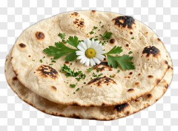 Flatbread With Herbs And Flower PNG