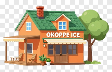 Cartoon Ice Cream Shop PNG