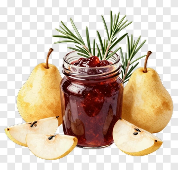 Jar Of Pear Jam With Fresh Pears PNG