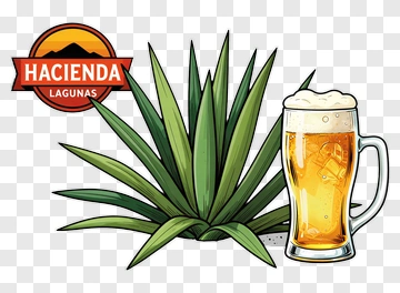 Hacienda Beer With Agave Plant PNG