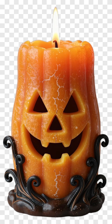 Halloween Pumpkin Candle PNG