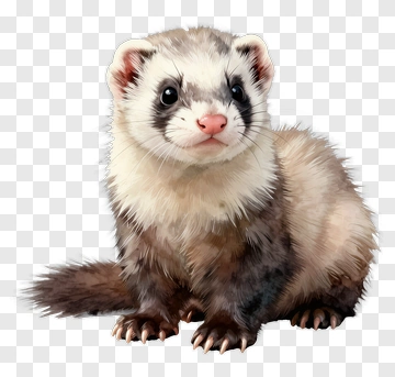Realistic Ferret Sitting PNG